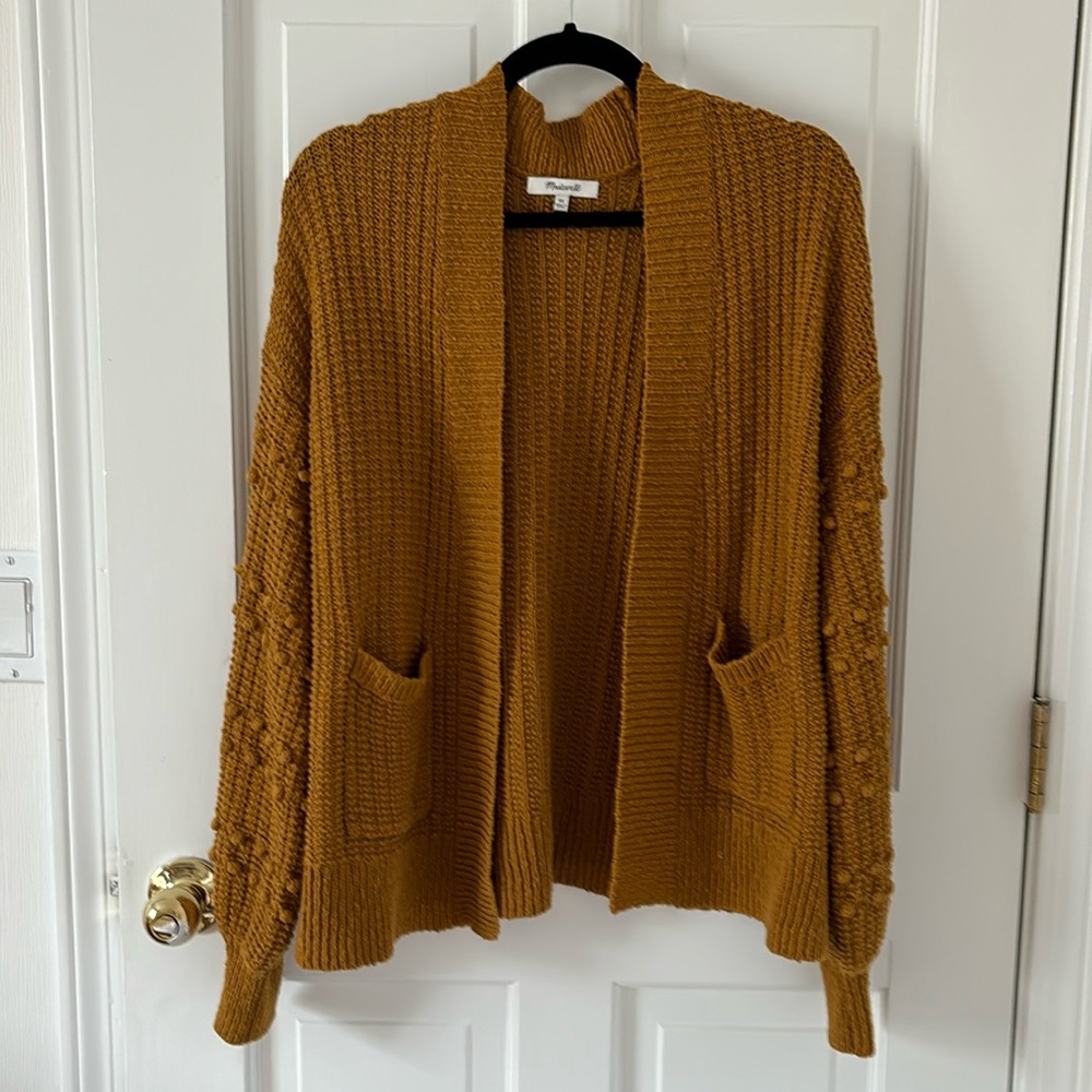 Madewell cardigan with bubble/ball detail on sleeves